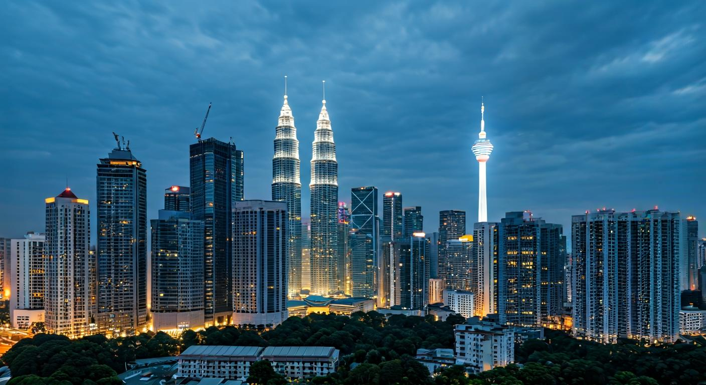 Panoramic Kuala Lumpur skyline at dusk with modern towers and soft lighting, representing the local business environment where PPC campaigns operate.