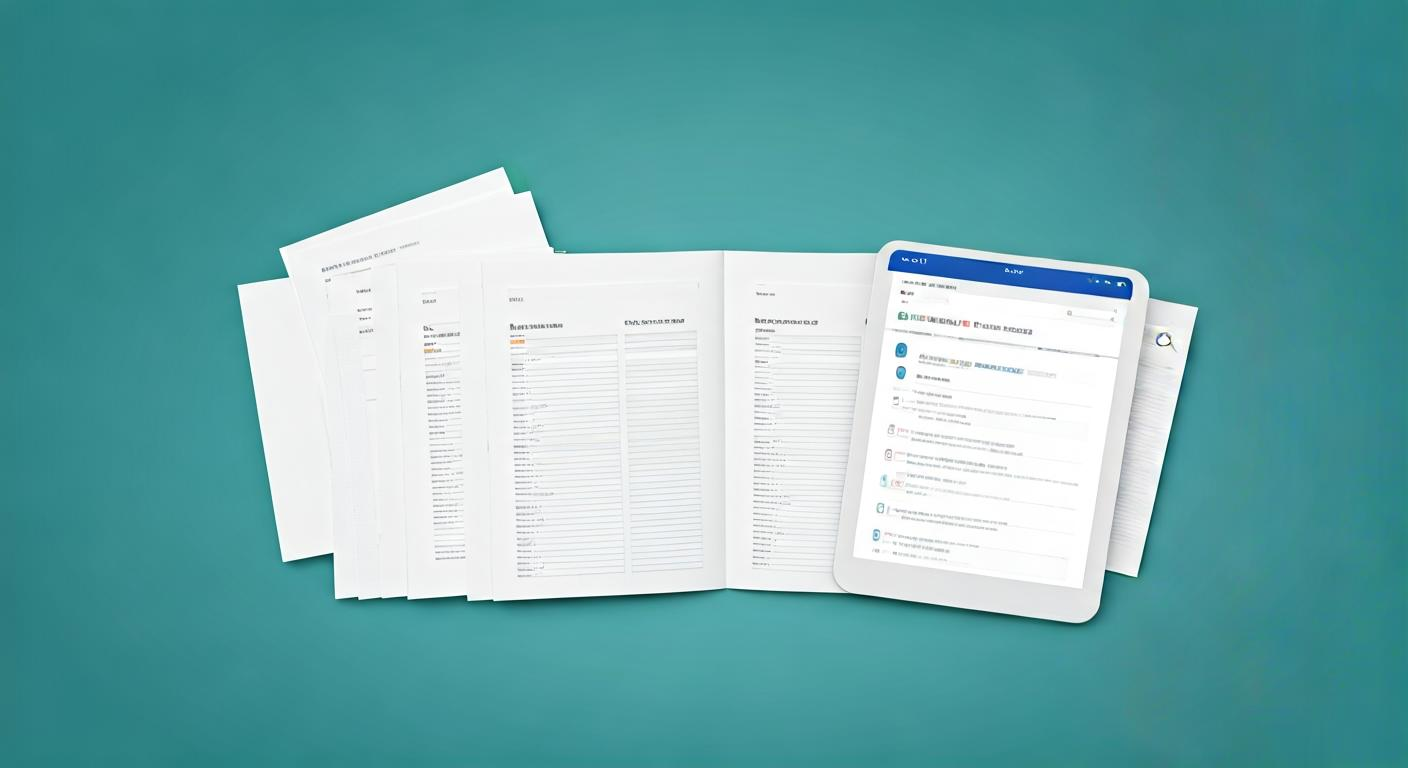Marketing planner with bilingual ad copy notes, keyword lists, and a device showing mobile search results, reflecting Malaysia’s bilingual PPC landscape.