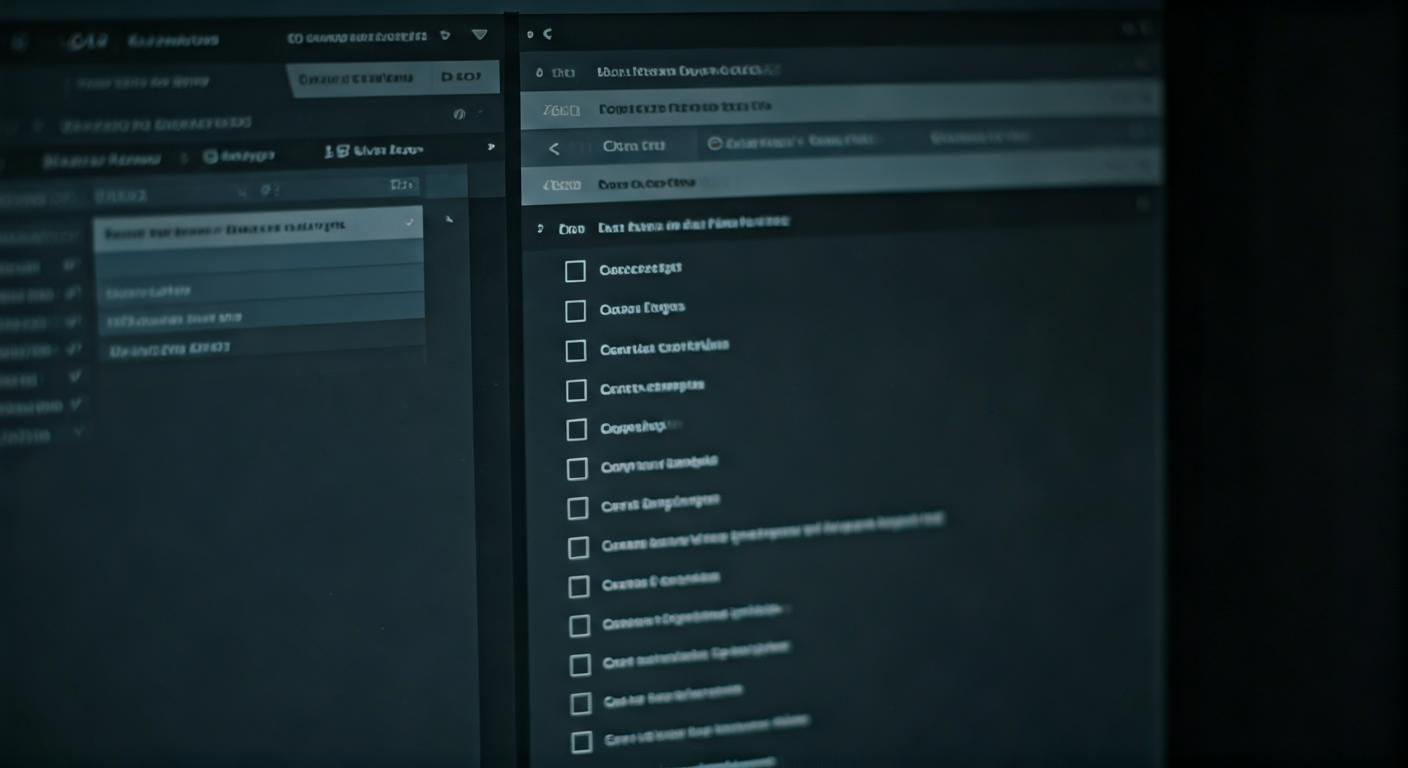 Close-up of GA4 event configuration on a monitor, with tags and triggers visible alongside a campaign checklist for accurate conversion tracking.